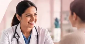 A Citadel doctor in consultation with a patient.